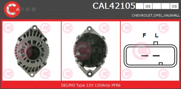 CASCO CAL42105GS Генератор для CHEVROLET TOSCA (Шевроле Тосcа) CASCO CAL42105GS Генератор для CHEVROLET TOSCA (Шевроле Тосcа)