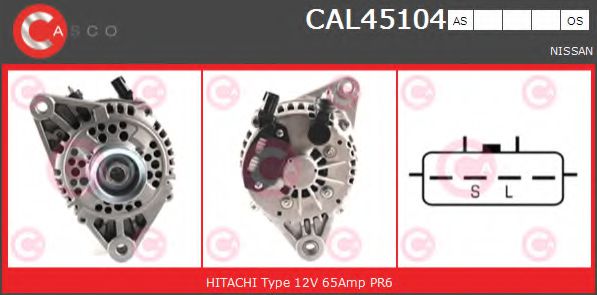 CASCO CAL45104AS Генератор для NISSAN MARCH II (Ниссан Марч 2) CASCO CAL45104AS Генератор для NISSAN MARCH II (Ниссан Марч 2)