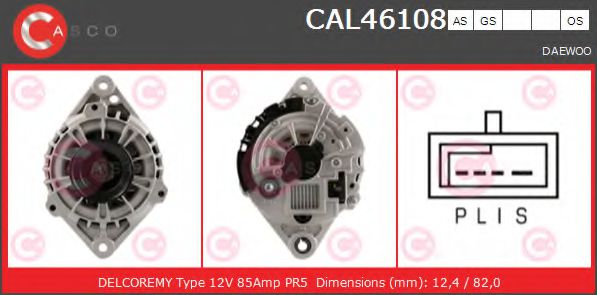 CASCO CAL46108AS Генератор для DAEWOO (Дэу) CASCO CAL46108AS Генератор для DAEWOO (Дэу)