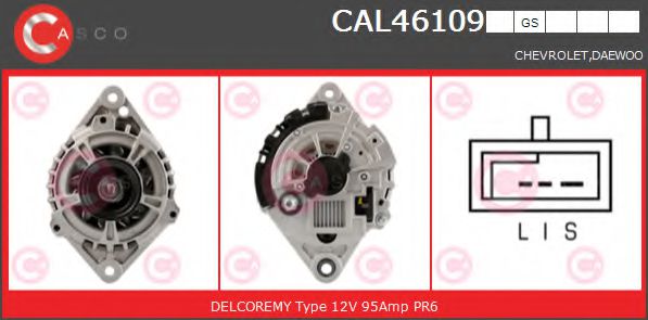 CASCO CAL46109GS Генератор для CHEVROLET TACUMA (Шевроле Таcума) CASCO CAL46109GS Генератор для CHEVROLET TACUMA (Шевроле Таcума)