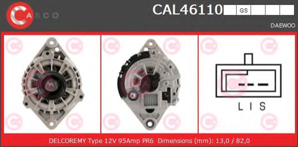CASCO CAL46110GS Генератор для DAEWOO REZZO (Дэу Рэззо) CASCO CAL46110GS Генератор для DAEWOO REZZO (Дэу Рэззо)