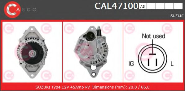 CASCO CAL47100AS Генератор для SUZUKI (Сузуки) CASCO CAL47100AS Генератор для SUZUKI (Сузуки)