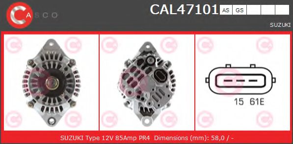 CASCO CAL47101AS Генератор для SUZUKI GRAND VITARA XL-7 I (Сузуки Гранд витара xл-7 и) CASCO CAL47101AS Генератор для SUZUKI GRAND VITARA XL-7 I (Сузуки Гранд витара xл-7 и)