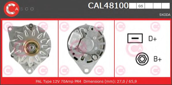 CASCO CAL48100GS Генератор RIEMENSCHEIBE WECHSE для SKODA FELICIA II (Шкода Фелиция 2) CASCO CAL48100GS Генератор RIEMENSCHEIBE WECHSE для SKODA FELICIA II (Шкода Фелиция 2)