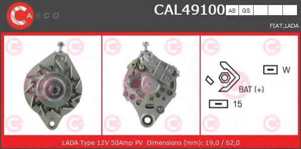 CASCO CAL49100AS Генератор BA32101 для LADA TOSCANA (Лада Тосcана) CASCO CAL49100AS Генератор BA32101 для LADA TOSCANA (Лада Тосcана)