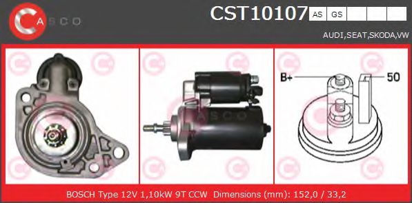 CASCO CST10107AS Стартер механическая коробка передач для SEAT TOLEDO (Сеат Толэдо) CASCO CST10107AS Стартер механическая коробка передач для SEAT TOLEDO (Сеат Толэдо)
