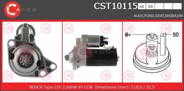 CASCO CST10115AS Стартер 11 1995 для VOLKSWAGEN GOLF III (Фольксваген Гольф 3) CASCO CST10115AS Стартер 11 1995 для VOLKSWAGEN GOLF III (Фольксваген Гольф 3)