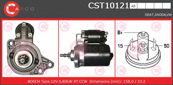 CASCO CST10121AS Стартер для VOLKSWAGEN SCIROCCO (Фольксваген Сcироccо) CASCO CST10121AS Стартер для VOLKSWAGEN SCIROCCO (Фольксваген Сcироccо)
