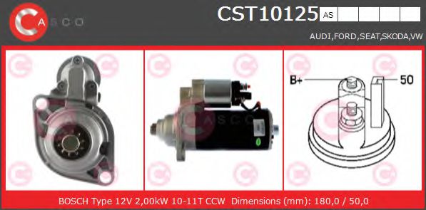 CASCO CST10125AS Стартер механическая коробка передач для VOLKSWAGEN SHARAN (Фольксваген Шаран) CASCO CST10125AS Стартер механическая коробка передач для VOLKSWAGEN SHARAN (Фольксваген Шаран)