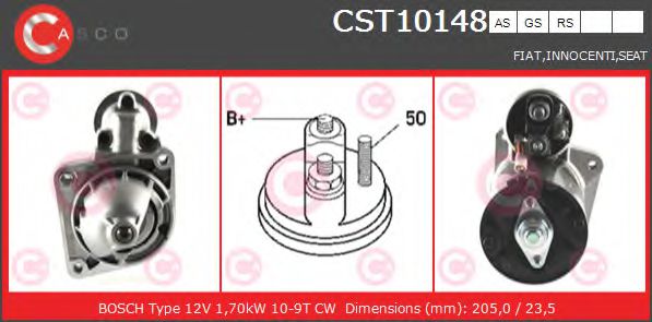 CASCO CST10148AS Стартер для SEAT (Сеат) CASCO CST10148AS Стартер для SEAT (Сеат)