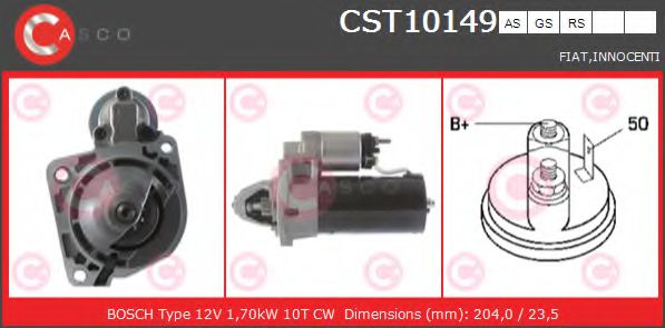 CASCO CST10149AS Стартер для FIAT (Фиат) CASCO CST10149AS Стартер для FIAT (Фиат)