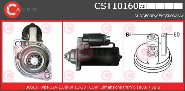 CASCO CST10160AS Стартер для VOLKSWAGEN SHARAN (Фольксваген Шаран) CASCO CST10160AS Стартер для VOLKSWAGEN SHARAN (Фольксваген Шаран)