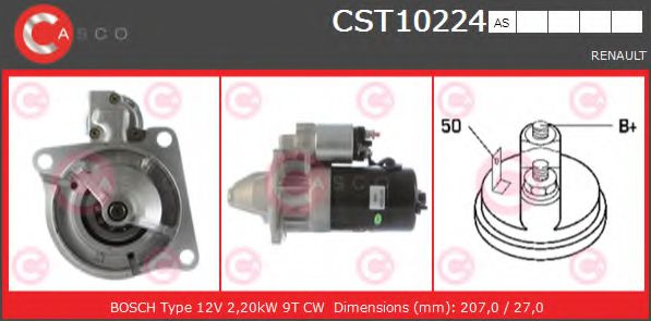 CASCO CST10224AS Стартер для RENAULT MASTER I (Рено Мастэр и) CASCO CST10224AS Стартер для RENAULT MASTER I (Рено Мастэр и)