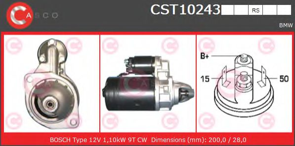 CASCO CST10243RS Стартер M30B28 для BMW 7 (Бмв 7) CASCO CST10243RS Стартер M30B28 для BMW 7 (Бмв 7)