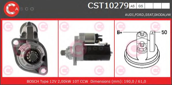 CASCO CST10279AS Стартер для VOLKSWAGEN SHARAN (Фольксваген Шаран) CASCO CST10279AS Стартер для VOLKSWAGEN SHARAN (Фольксваген Шаран)