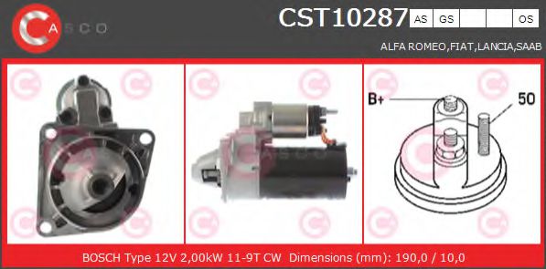 CASCO CST10287AS Стартер для FIAT (Фиат) CASCO CST10287AS Стартер для FIAT (Фиат)