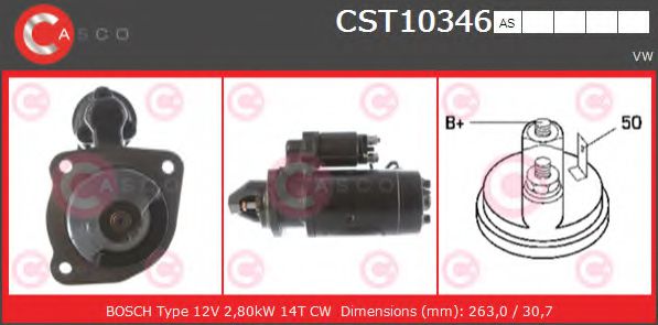 CASCO CST10346AS Стартер 12 1982 для VOLKSWAGEN LT 28-50 (Фольксваген Лт 28-50) CASCO CST10346AS Стартер 12 1982 для VOLKSWAGEN LT 28-50 (Фольксваген Лт 28-50)