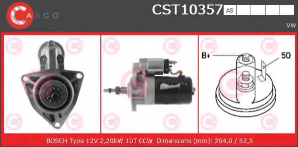 CASCO CST10357AS Стартер механическая коробка передач для VOLKSWAGEN T4 MULTIVAN (Фольксваген Т4 мултиvан) CASCO CST10357AS Стартер механическая коробка передач для VOLKSWAGEN T4 MULTIVAN (Фольксваген Т4 мултиvан)