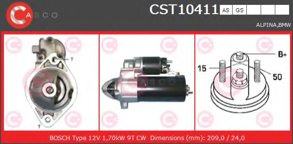 CASCO CST10411AS Стартер для BMW 7 (Бмв 7) CASCO CST10411AS Стартер для BMW 7 (Бмв 7)