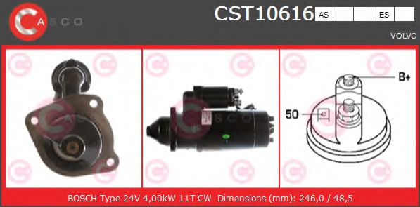 CASCO CST10616AS Стартер 12 1996 для VOLVO (Вольво) CASCO CST10616AS Стартер 12 1996 для VOLVO (Вольво)