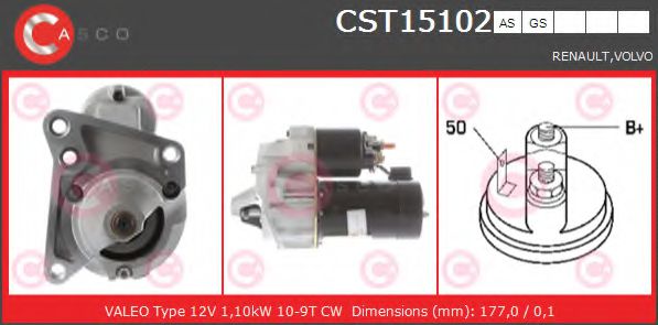 CASCO CST15102AS Стартер для RENAULT SUPER 5 (Рено Супэр 5) CASCO CST15102AS Стартер для RENAULT SUPER 5 (Рено Супэр 5)