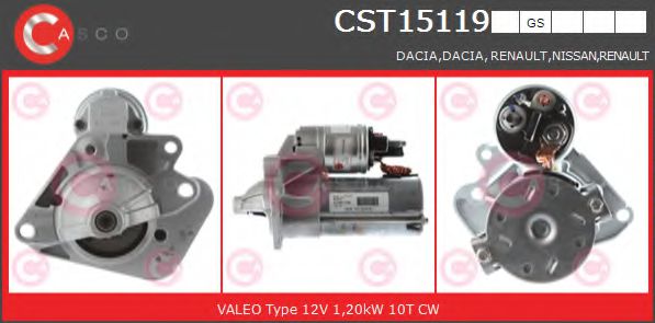 CASCO CST15119GS Стартер для DACIA SANDERO (Дача Сандэро) CASCO CST15119GS Стартер для DACIA SANDERO (Дача Сандэро)