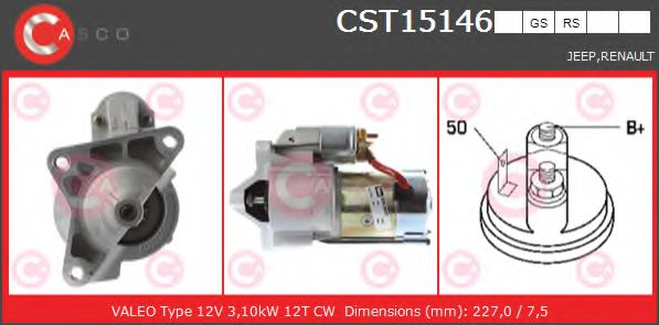 CASCO CST15146GS Стартер для RENAULT SAFRANE (Рено Сафранэ) CASCO CST15146GS Стартер для RENAULT SAFRANE (Рено Сафранэ)