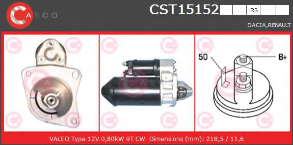 CASCO CST15152RS Стартер 688712 для RENAULT ESTAFETTE (Рено Эстафэттэ) CASCO CST15152RS Стартер 688712 для RENAULT ESTAFETTE (Рено Эстафэттэ)