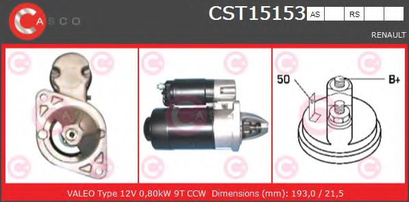 CASCO CST15153AS Стартер 800 для RENAULT LE CAR (Рено Лэ cар) CASCO CST15153AS Стартер 800 для RENAULT LE CAR (Рено Лэ cар)