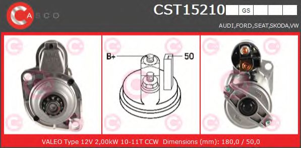 CASCO CST15210GS Стартер механическая коробка передач для VOLKSWAGEN SHARAN (Фольксваген Шаран) CASCO CST15210GS Стартер механическая коробка передач для VOLKSWAGEN SHARAN (Фольксваген Шаран)