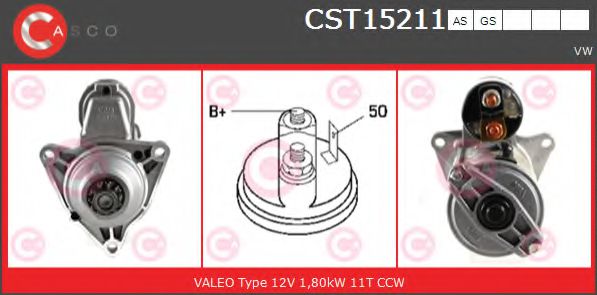 CASCO CST15211GS Стартер для VOLKSWAGEN T4 MULTIVAN (Фольксваген Т4 мултиvан) CASCO CST15211GS Стартер для VOLKSWAGEN T4 MULTIVAN (Фольксваген Т4 мултиvан)