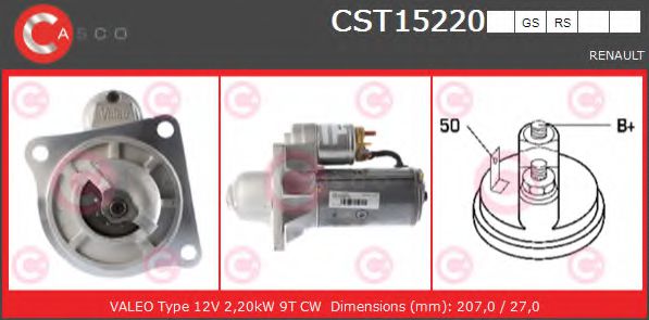 CASCO CST15220GS Стартер для RENAULT MASTER I (Рено Мастэр и) CASCO CST15220GS Стартер для RENAULT MASTER I (Рено Мастэр и)