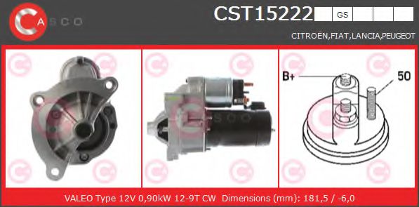 CASCO CST15222GS Стартер для PEUGEOT 407 (Пежо 407) CASCO CST15222GS Стартер для PEUGEOT 407 (Пежо 407)