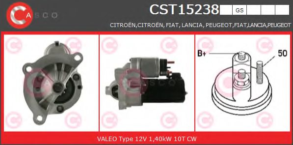 CASCO CST15238GS Стартер для PEUGEOT 407 (Пежо 407) CASCO CST15238GS Стартер для PEUGEOT 407 (Пежо 407)