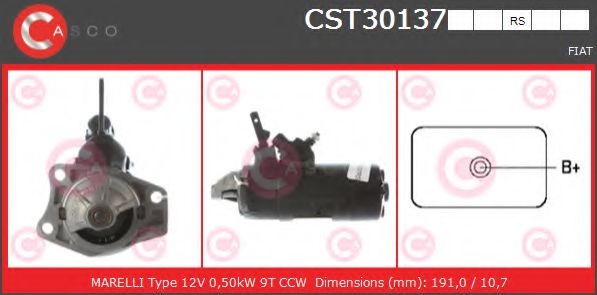 CASCO CST30137RS Стартер 12 1974 для FIAT 500 (Фиат 500) CASCO CST30137RS Стартер 12 1974 для FIAT 500 (Фиат 500)