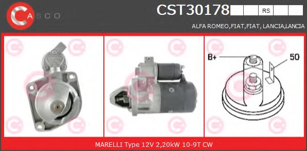 CASCO CST30178RS Стартер для FIAT TEMPRA (Фиат Тэмпра) CASCO CST30178RS Стартер для FIAT TEMPRA (Фиат Тэмпра)