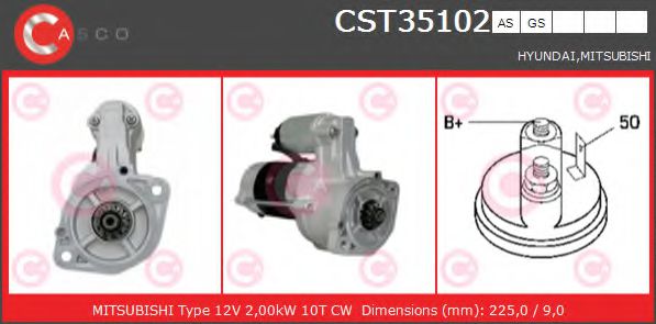 CASCO CST35102GS Стартер для MITSUBISHI PAJERO/SHOGUN (Митсубиши/митсубиси Пажэро/шогун) CASCO CST35102GS Стартер для MITSUBISHI PAJERO/SHOGUN (Митсубиши/митсубиси Пажэро/шогун)
