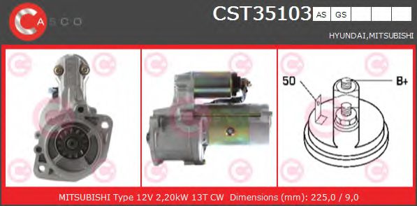 CASCO CST35103AS Стартер для холодных климатических зон для MITSUBISHI PAJERO/SHOGUN (Митсубиши/митсубиси Пажэро/шогун) CASCO CST35103AS Стартер для холодных климатических зон для MITSUBISHI PAJERO/SHOGUN (Митсубиши/митсубиси Пажэро/шогун)