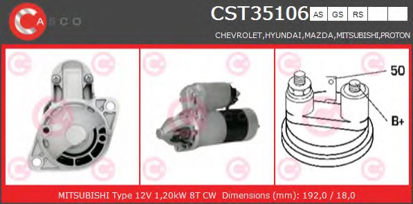 CASCO CST35106AS Стартер для CHEVROLET VERANEIO (Шевроле Vэранэио) CASCO CST35106AS Стартер для CHEVROLET VERANEIO (Шевроле Vэранэио)