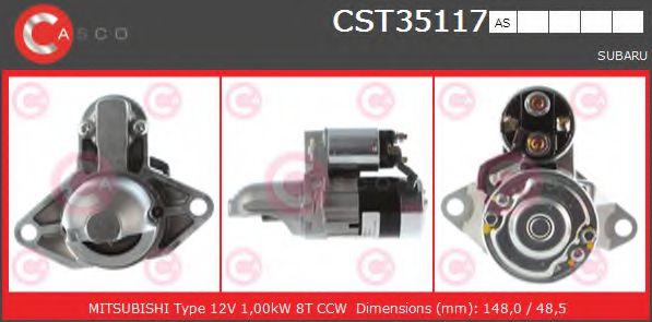 CASCO CST35117AS Стартер для SUBARU JUSTY IV (Субару Жустъ иv) CASCO CST35117AS Стартер для SUBARU JUSTY IV (Субару Жустъ иv)