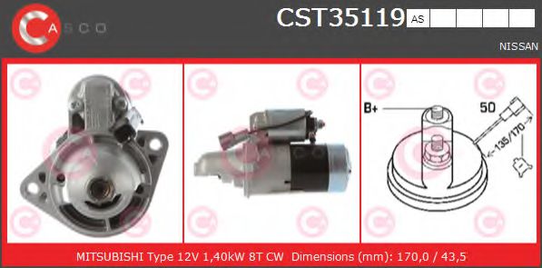 CASCO CST35119AS Стартер для NISSAN PRIMERA LER (Ниссан Примера лэр) CASCO CST35119AS Стартер для NISSAN PRIMERA LER (Ниссан Примера лэр)