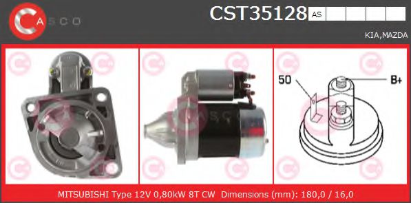 CASCO CST35128AS Стартер для MAZDA GLC II (Мазда Глc 2) CASCO CST35128AS Стартер для MAZDA GLC II (Мазда Глc 2)