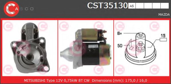 CASCO CST35130AS Стартер для MAZDA GLC II (Мазда Глc 2) CASCO CST35130AS Стартер для MAZDA GLC II (Мазда Глc 2)