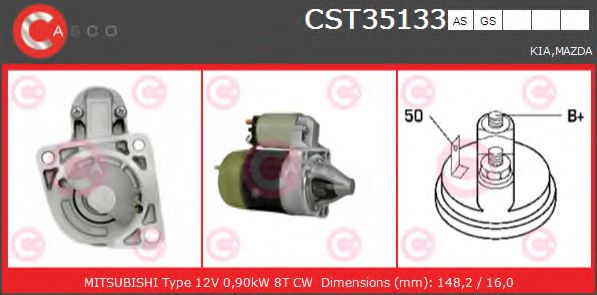 CASCO CST35133AS Стартер для MAZDA 626 III (Мазда 626 3) CASCO CST35133AS Стартер для MAZDA 626 III (Мазда 626 3)