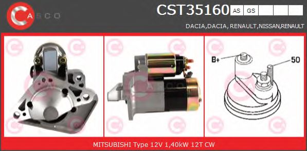 CASCO CST35160AS Стартер для DACIA SANDERO (Дача Сандэро) CASCO CST35160AS Стартер для DACIA SANDERO (Дача Сандэро)