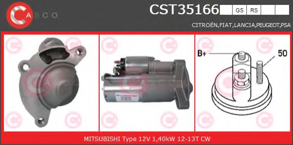 CASCO CST35166GS Стартер для PEUGEOT 407 (Пежо 407) CASCO CST35166GS Стартер для PEUGEOT 407 (Пежо 407)