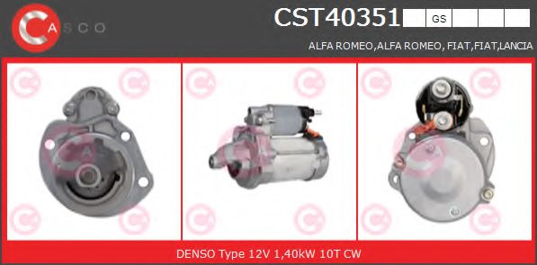 CASCO CST40351GS Стартер для FIAT 500 C (Фиат 500 c) CASCO CST40351GS Стартер для FIAT 500 C (Фиат 500 c)