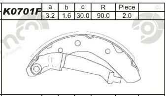 ASIMCO K0701F Тормозные колодоки 