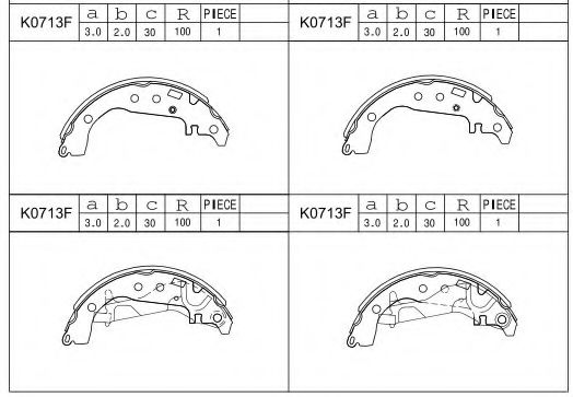 ASIMCO K0713F Тормозные колодоки 