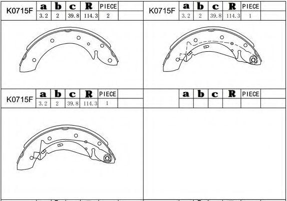 ASIMCO K0715F Тормозные колодоки 